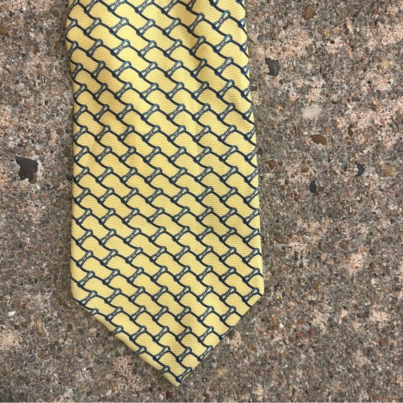 Dior Yellow Patterned Men's Tie - Picture 2 of 4